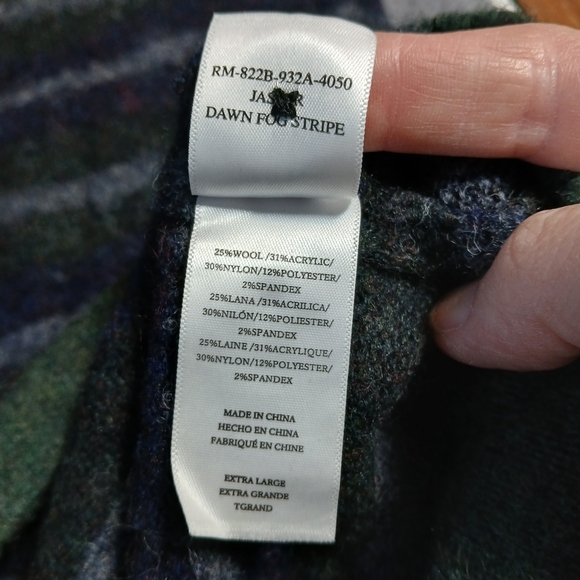 Rails Jasper Dawn Fog Stripe Cardigan NWT XL $228 Wool Preppy Academia - Picture 5 of 15